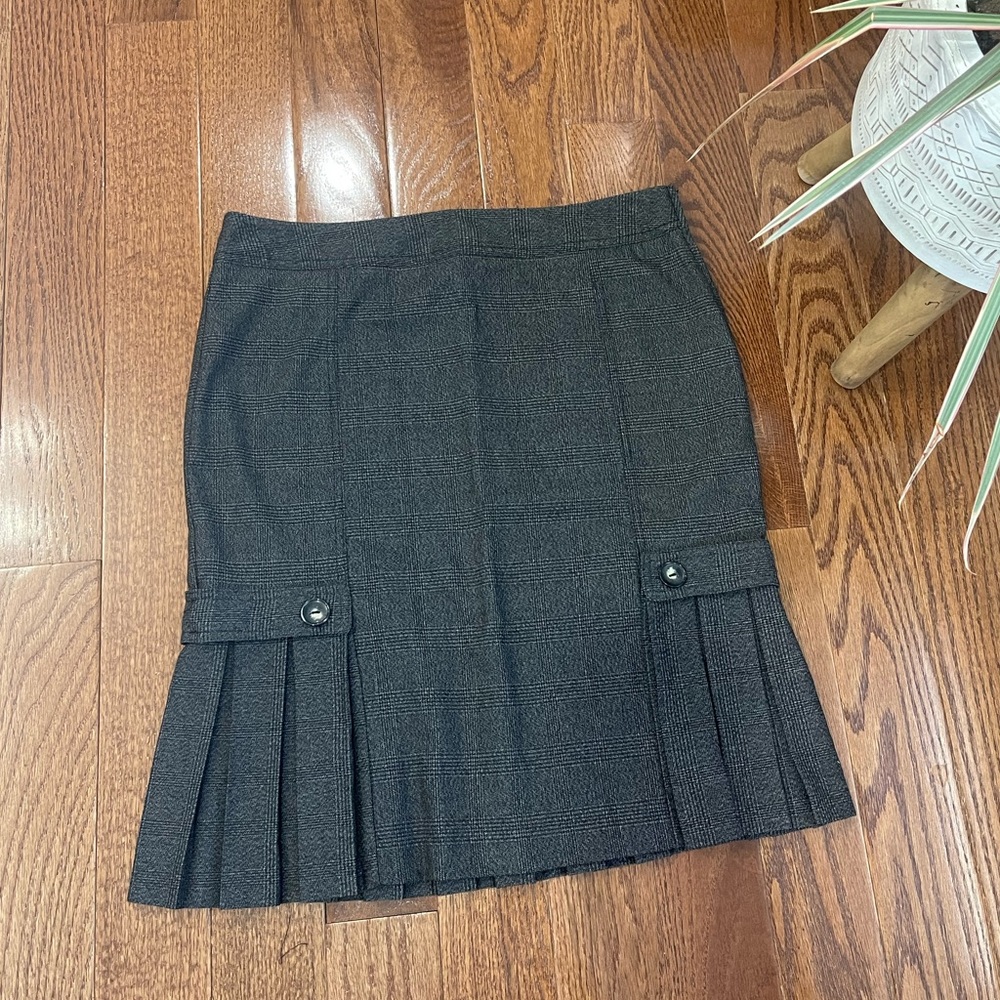 BCX Pleated Pencil Skirt Gray 11